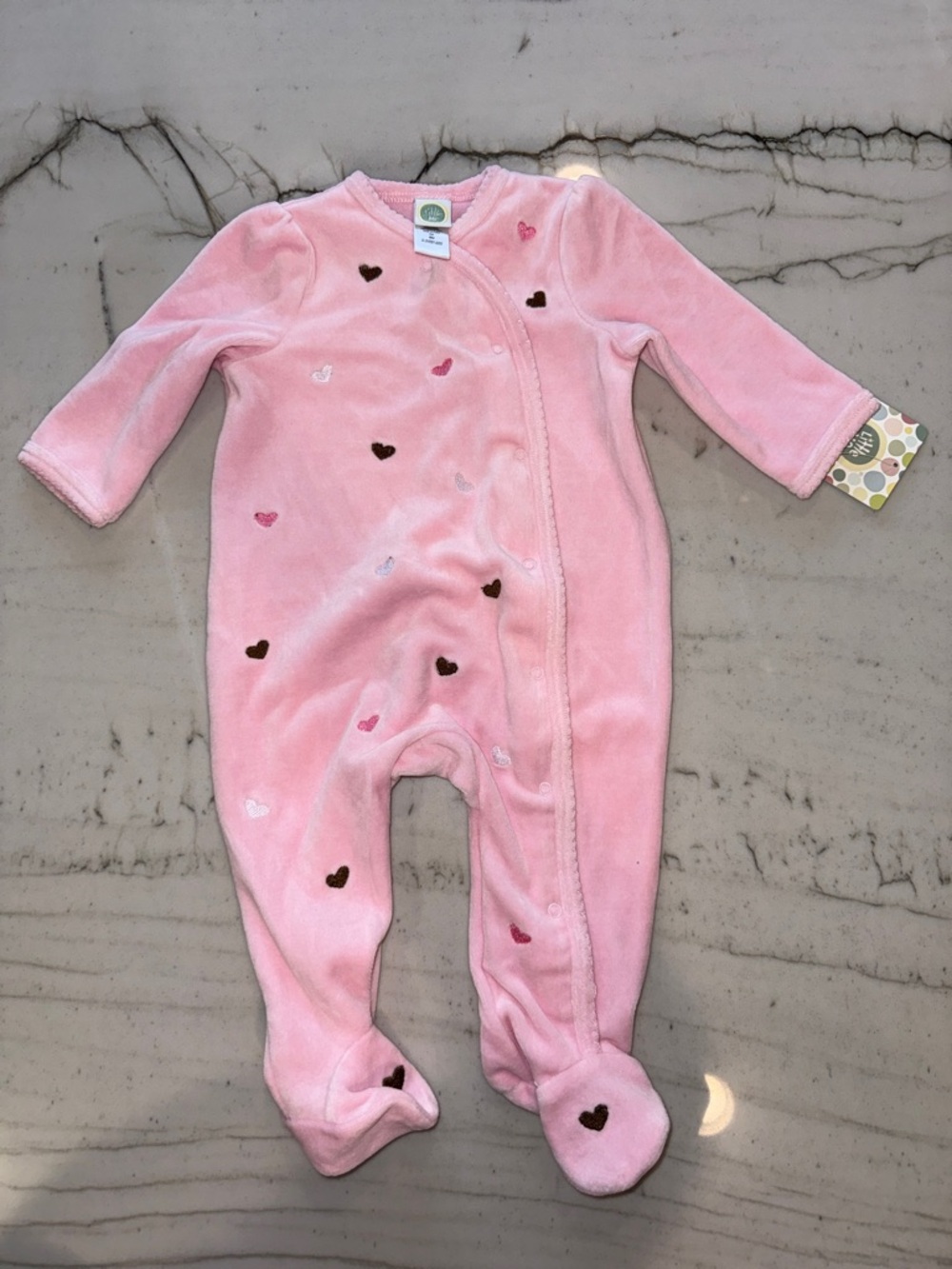 Little Me Velour Footie